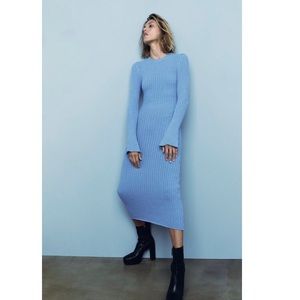 Zara Ribbed Knit Sweater Dress